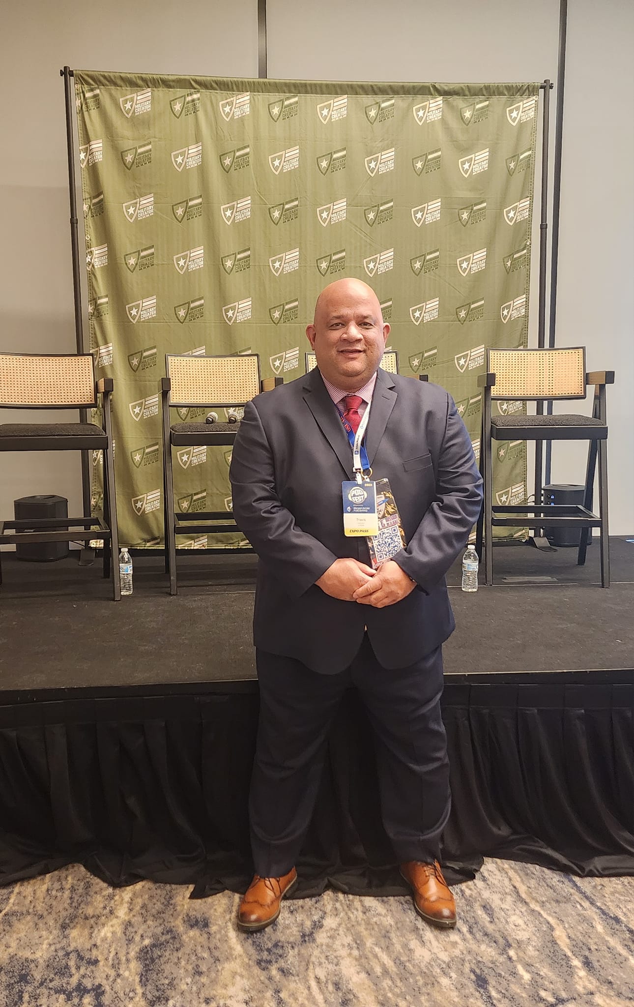 Group of veteran content creators and civilian industry professionals networking at Military Creator Con