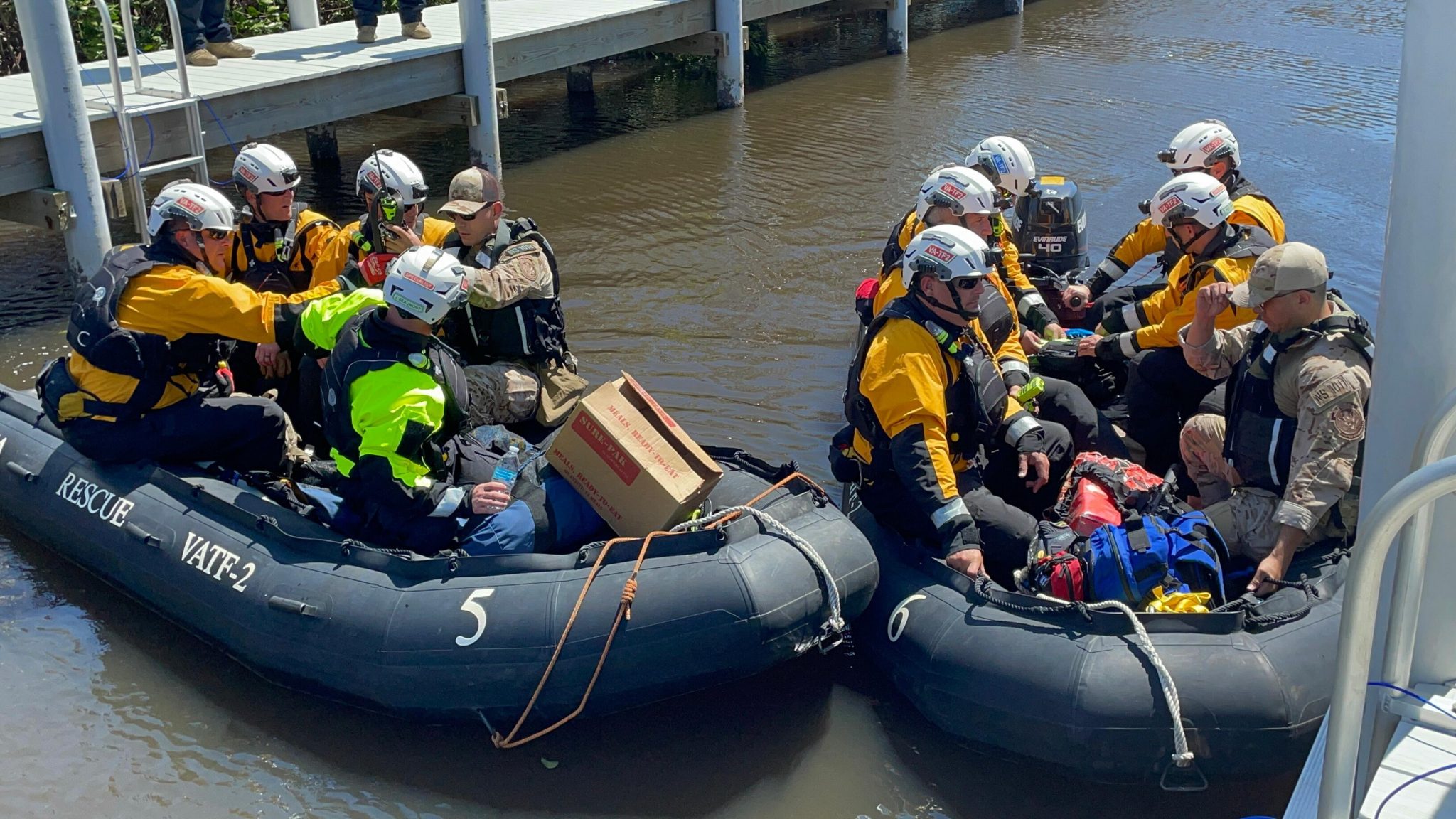 Team Rubicon Greyshirts removing debris after Hurricane Helene, demonstrating veteran-led disaster recovery efforts